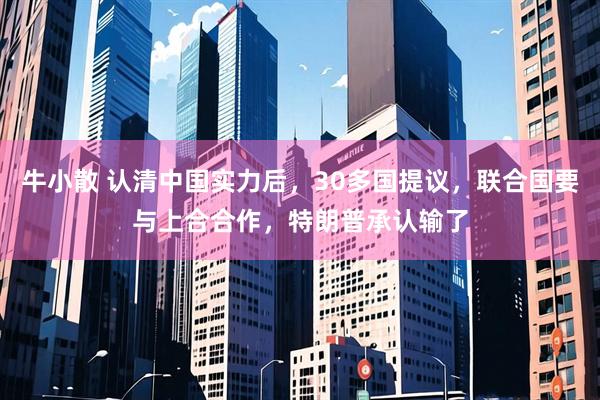 牛小散 认清中国实力后，30多国提议，联合国要与上合合作，特朗普承认输了