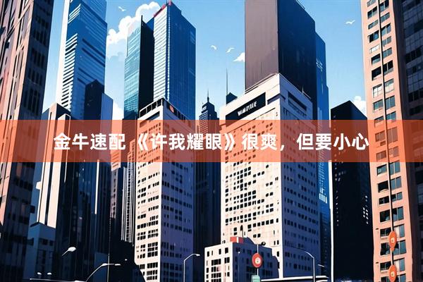 金牛速配 《许我耀眼》很爽，但要小心